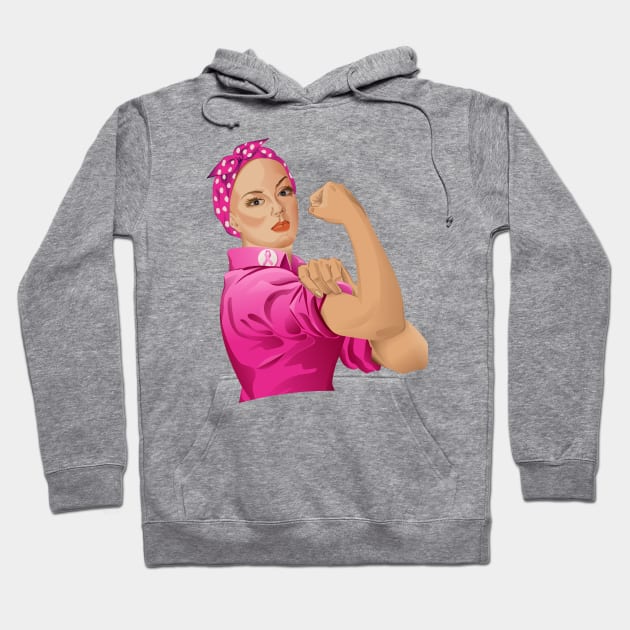 Rosie the Riveter Breast Cancer Awareness Hoodie by sifis